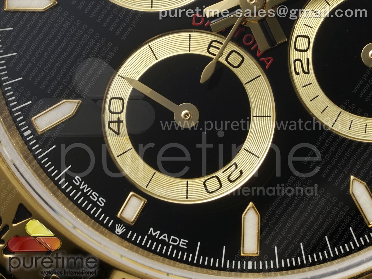 Daytona 126508 QF Black Dial on YG Braclet SH4131 V6 (Gain Weight)