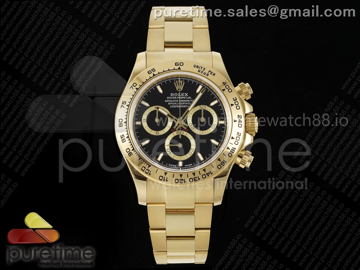 Daytona 126508 QF Black Dial on YG Braclet SH4131 V6 (Gain Weight)