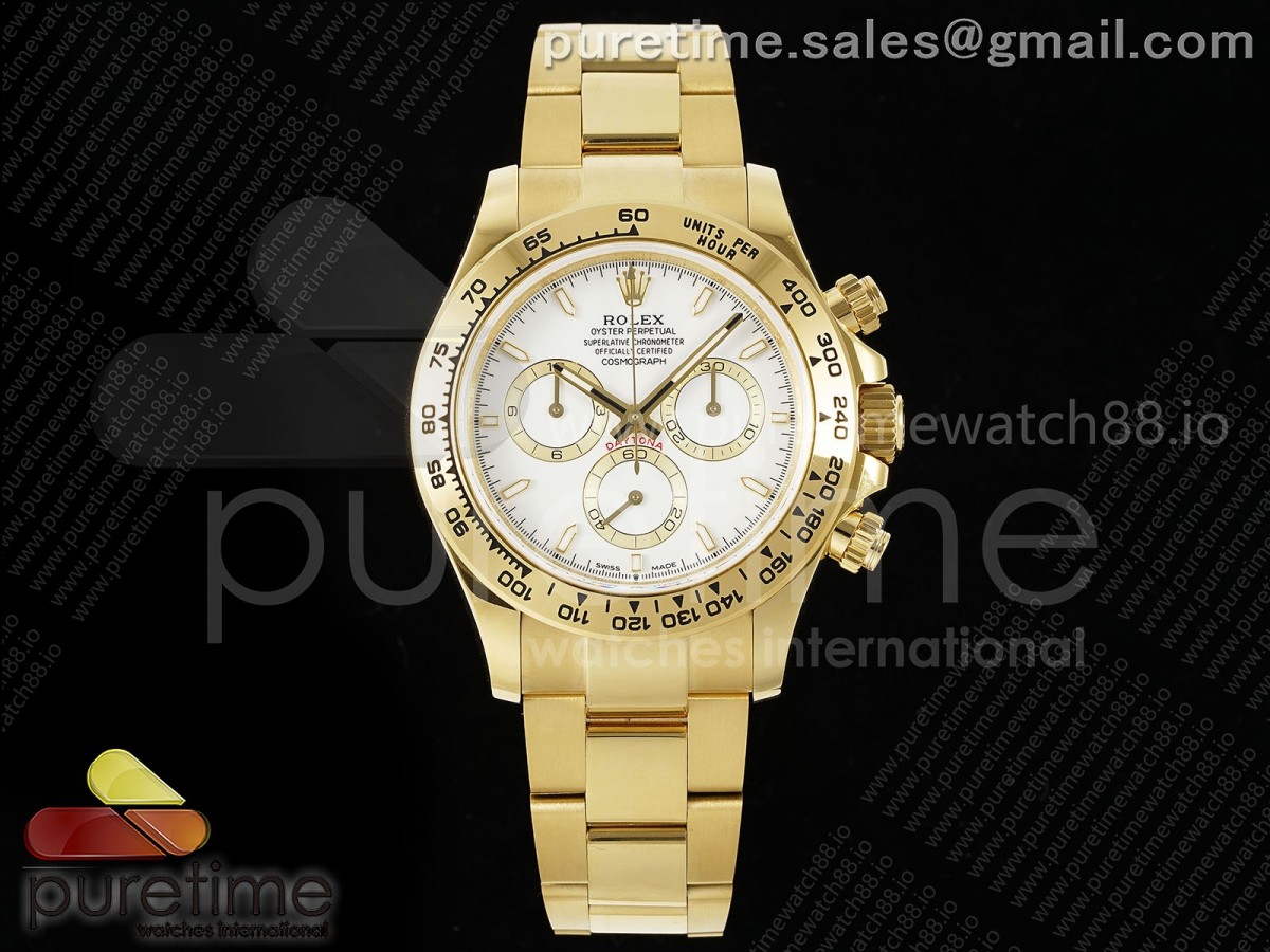 Daytona 126508 QF White Dial on YG Braclet SH4131 V6 (Gain Weight)