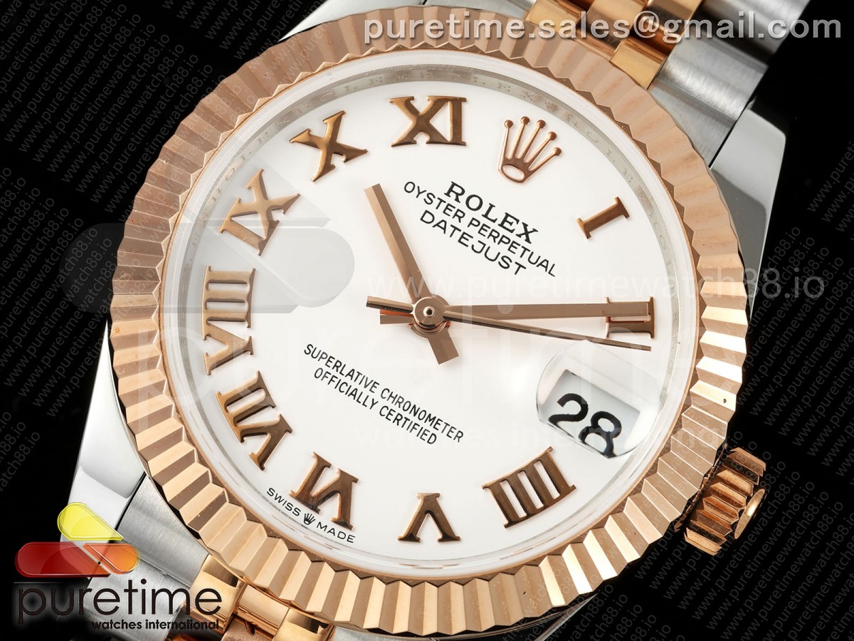 DateJust 31 278271 SS/RG GMF 904L Steel White Roman Dial on Jubilee Bracelet A2824