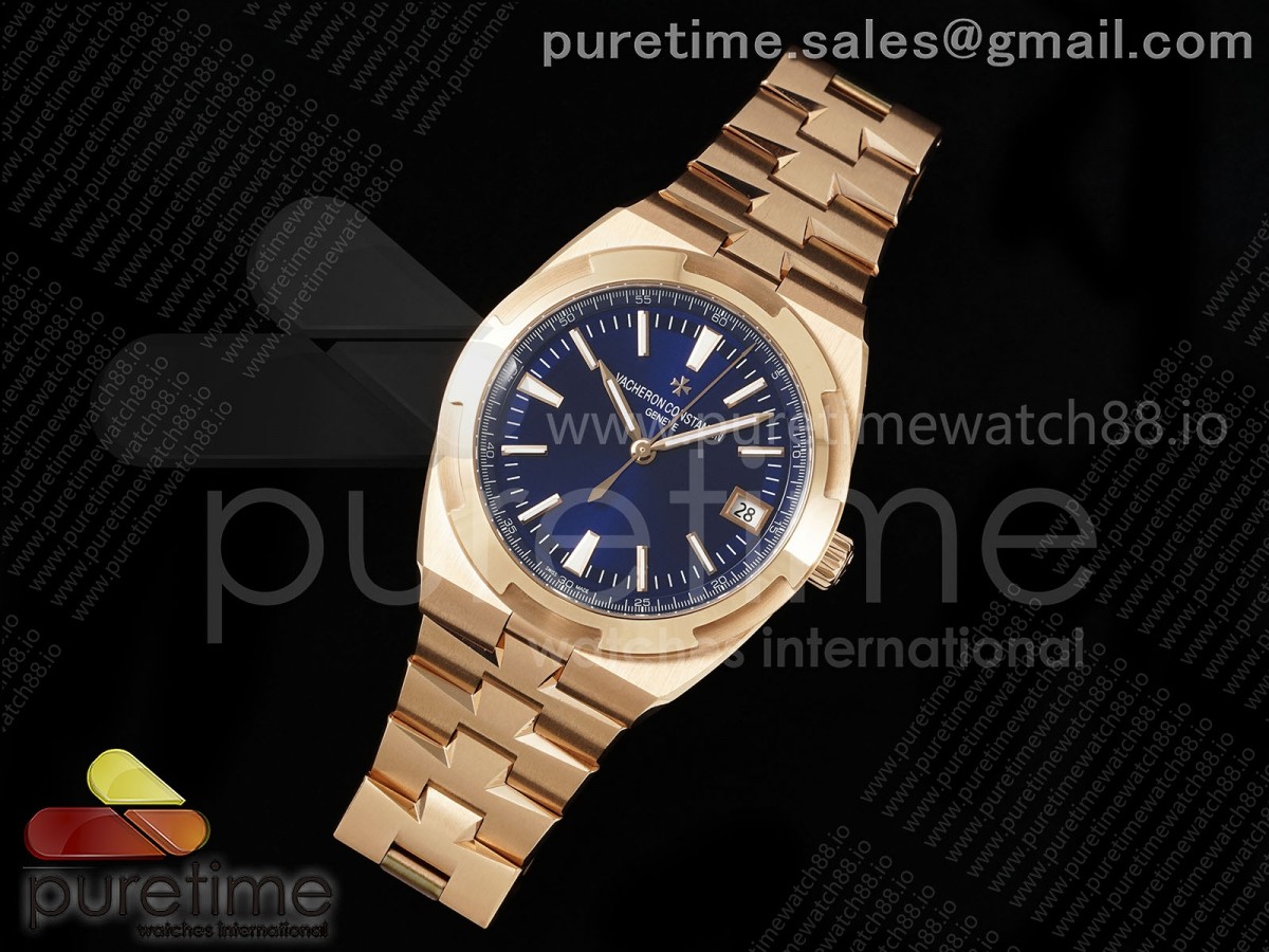 Overseas 4500V RG 8F Blue Dial on RG Bracelet A5100