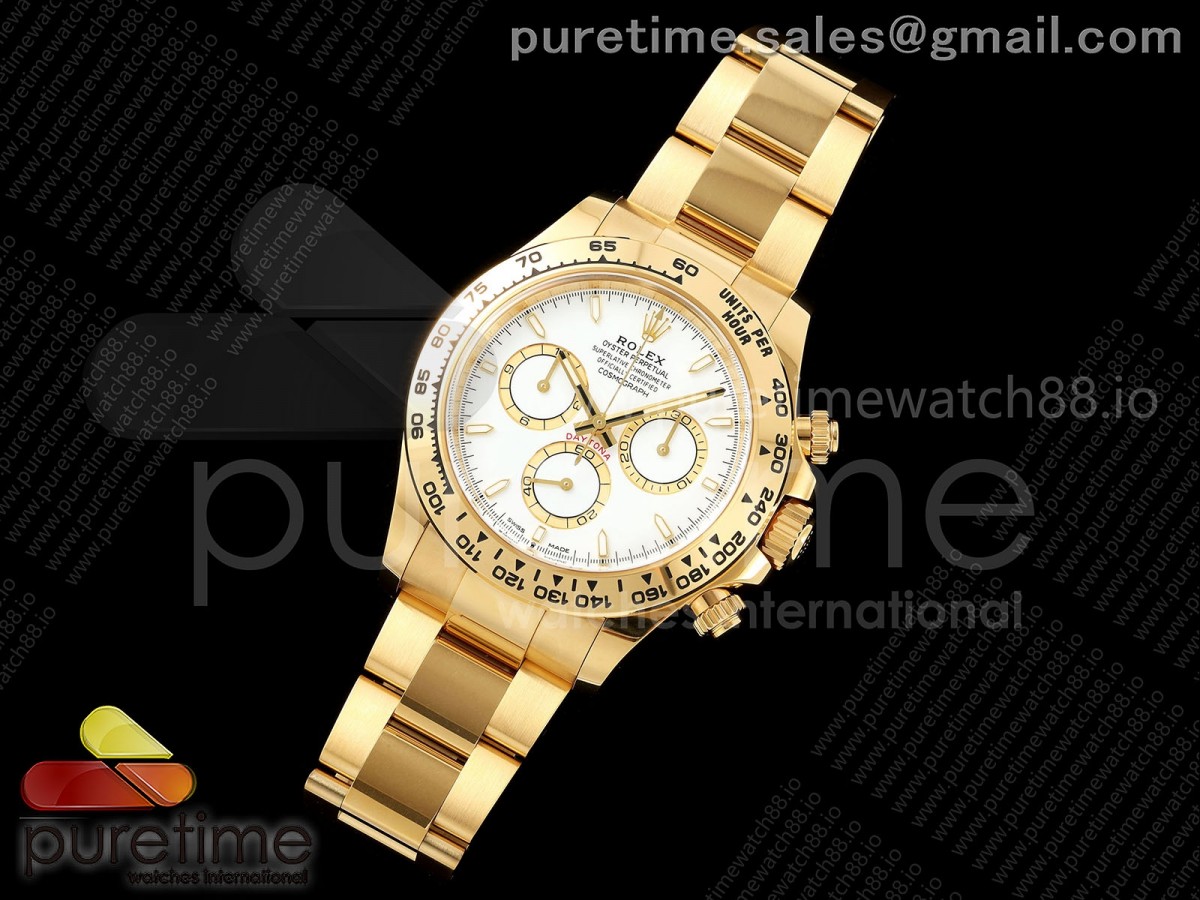 Daytona 126508 Clean White Dial on YG Bracelet SH4131