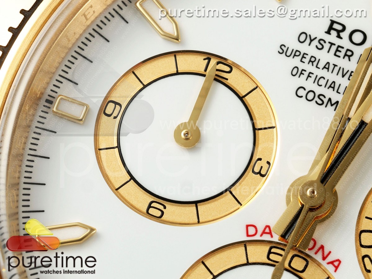 Daytona 126508 Clean White Dial on YG Bracelet SH4131