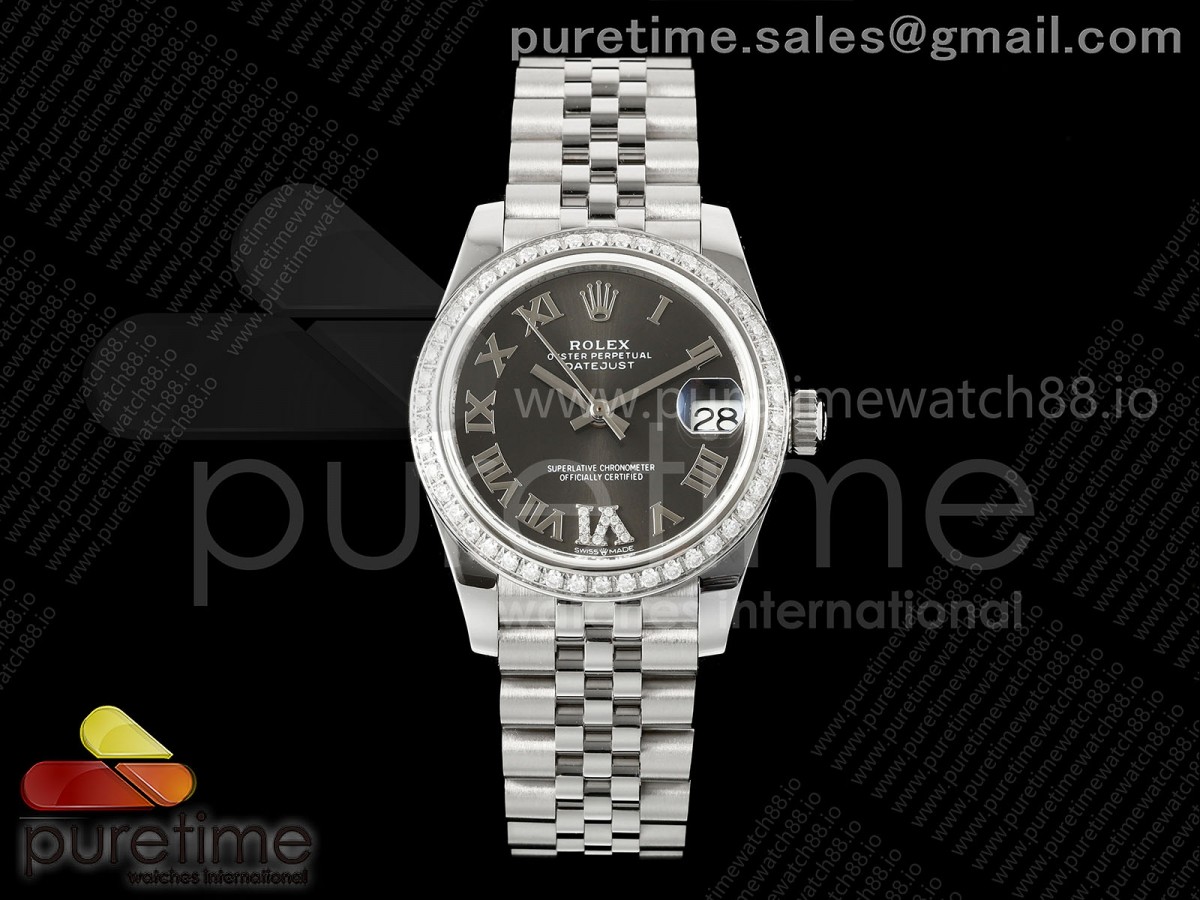 DateJust 31 Ladies 278384rbr JARF Gray Dial Roman Markers on Jubilee Bracelet SA2236