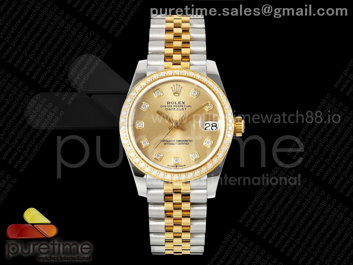 DateJust 31 Ladies 278383rbr JARF YG Dial Diamonds Markers on SS/YG Jubilee Bracelet SA2236