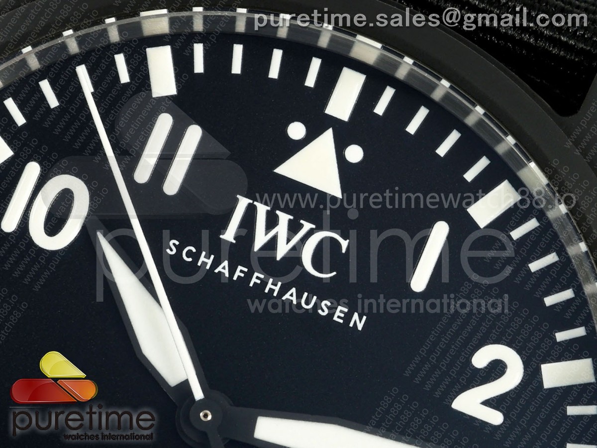 Big Pilot 43 Top Gun Black Ceramic M+F on Black Nylon Strap 8N24