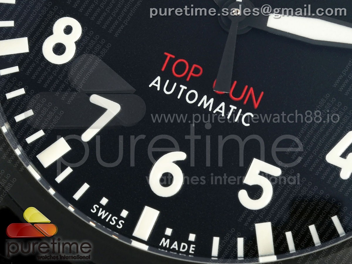 Big Pilot 43 Top Gun Black Ceramic M+F on Black Nylon Strap 8N24