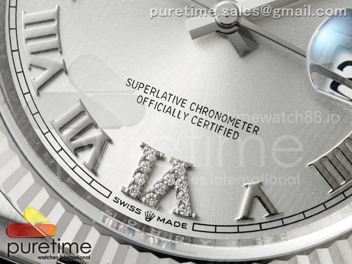 DateJust 36 126234 EWEF Silver Diamonds Roman Dial on SS Jubilee Bracelet A3235