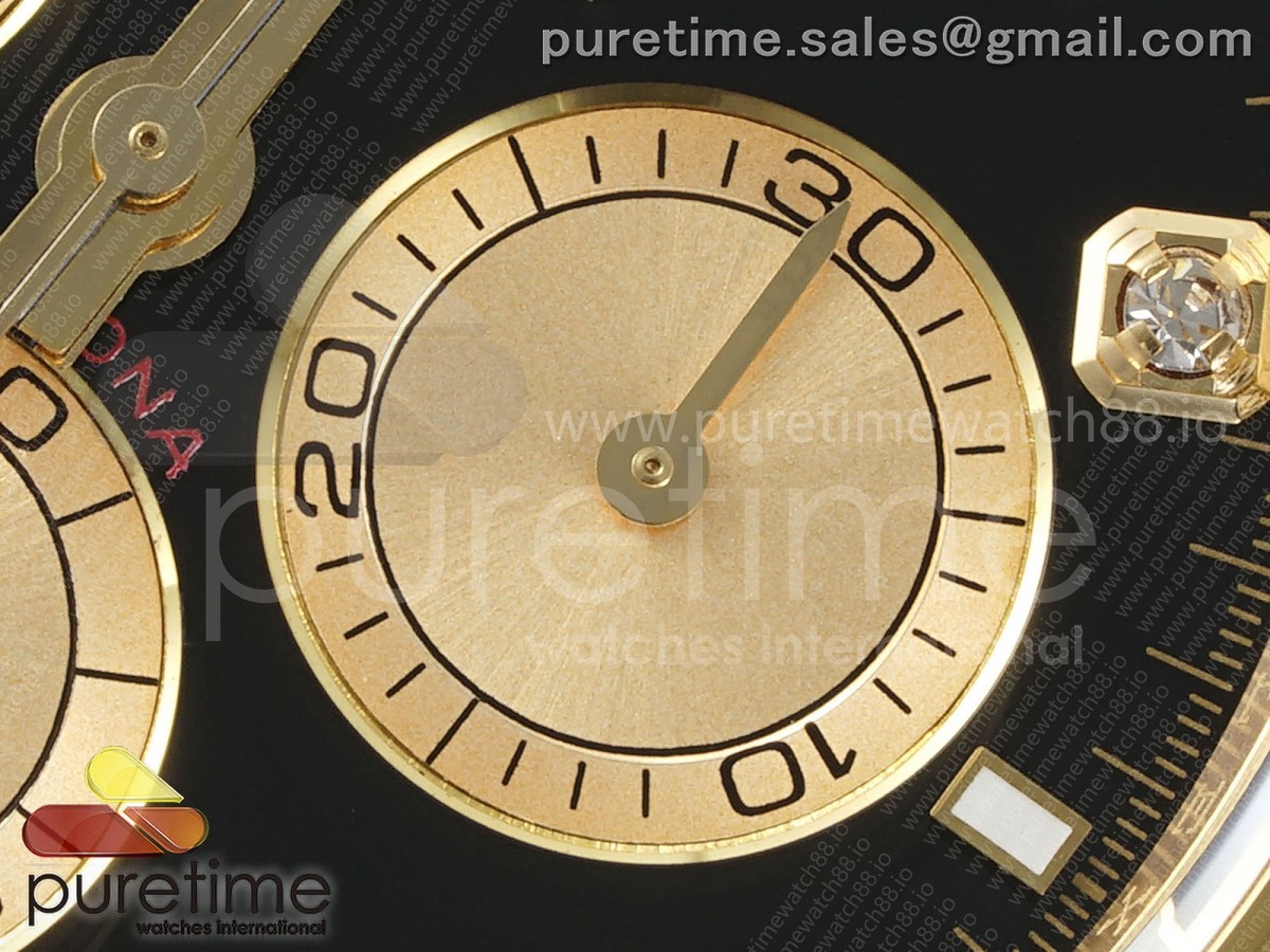 Daytona 126508 APSF Black/YG Diamonds Dial on YG Braclet SH4131