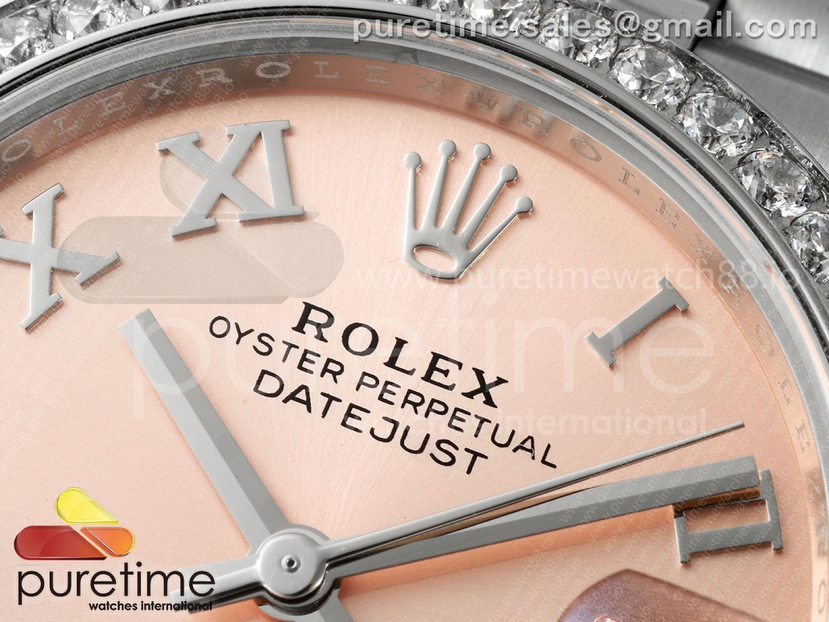 DateJust 31 Ladies Diamonds Bezel SS THB RG Roman Dial on Jubilee Bracelet A2236