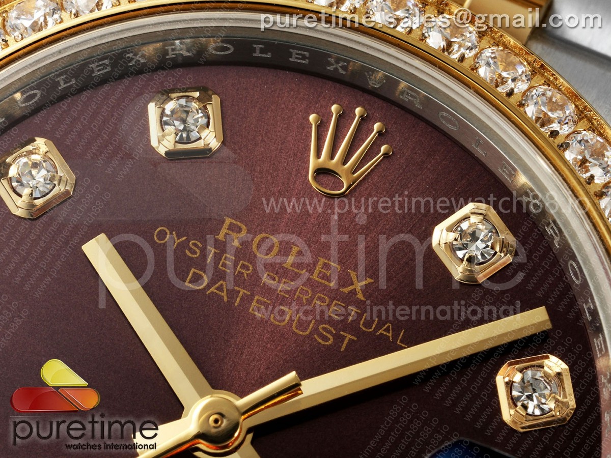 DateJust 31 Ladies Diamonds Bezel SS/YG THB Brown Diamonds Dial on Jubilee Bracelet A2236