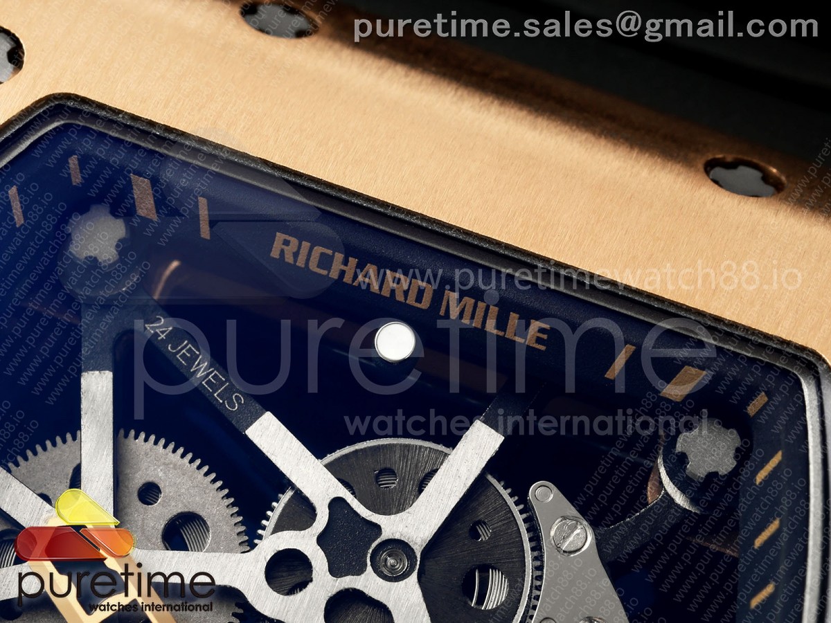 RM035 Americas RG ZF Skeleton Dial on Black Rubber Strap RMUL1