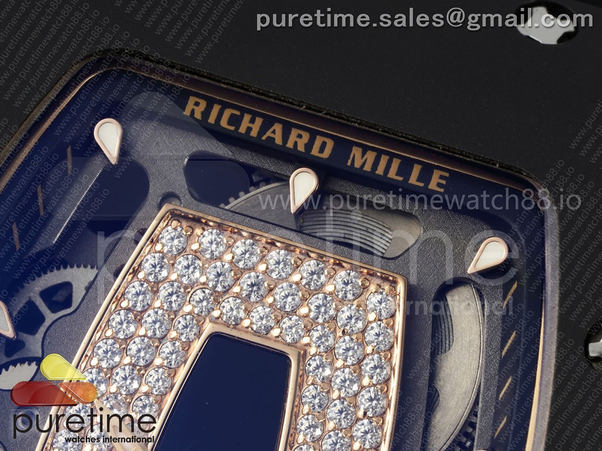 RM07 Ladies Black Ceramic ZF Black Dial on Black Rubber Strap CRMA2 Clone