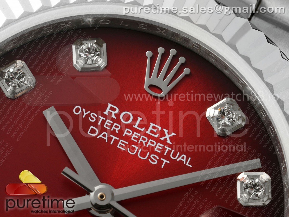 DateJust 31 SS GMF Red Dial on President Bracelet A2824