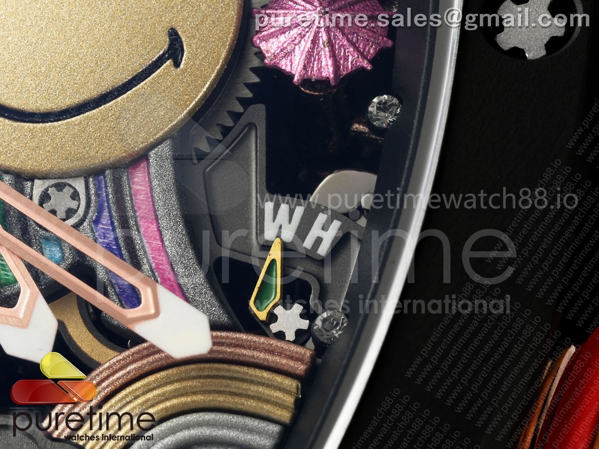 RM88 Tourbillon Smiley Black Ceramic RMF on Yellow Rubber Strap