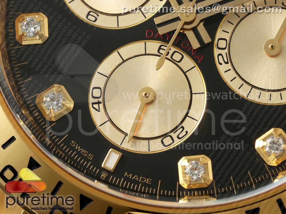 Daytona 126508 ARF Black/YG Diamonds Dial on YG Bracelet Strap DD4131