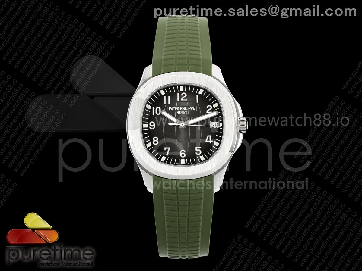 Aquanaut 5167 SS DDF Gray Dial on Green Rubber Strap DD324