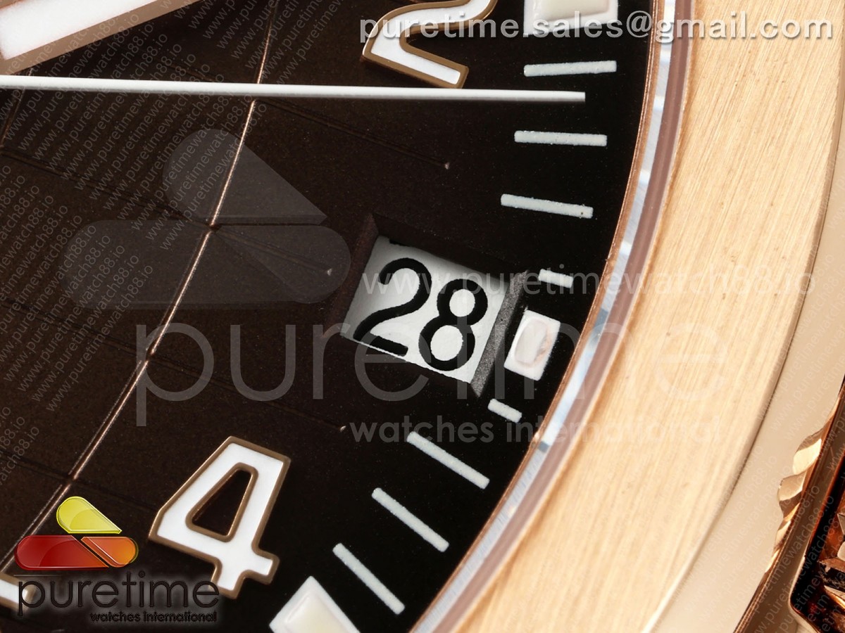 Aquanaut 5167 RG DDF Brown Dial on Brown Rubber Strap DD330 (Weighted)