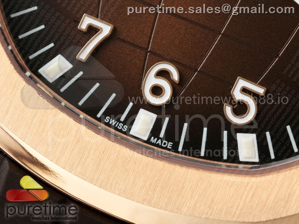 Aquanaut 5167 RG DDF Brown Dial on Brown Rubber Strap DD330 (Weighted)