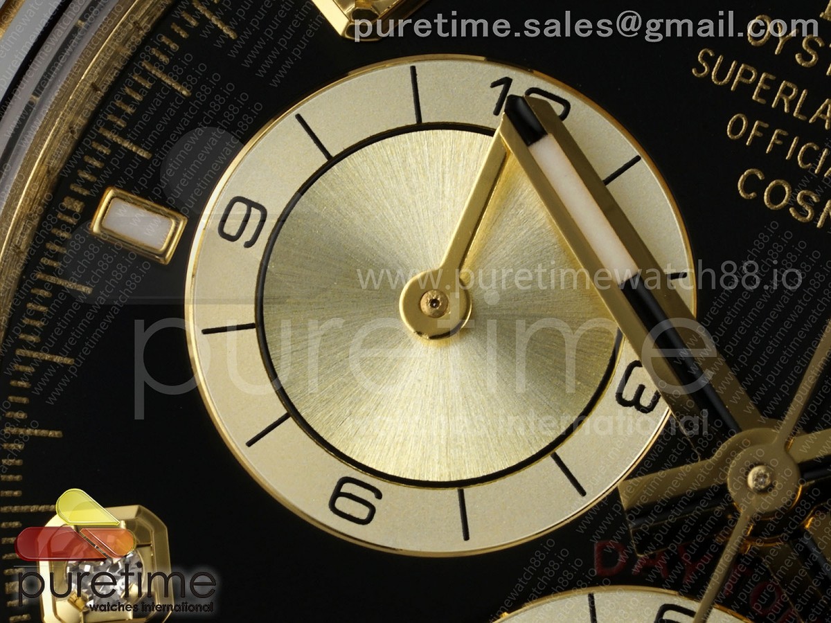 Daytona 126518 AVF Black/YG Diamonds Dial on Oysterflex Strap DD4131 (Mod)