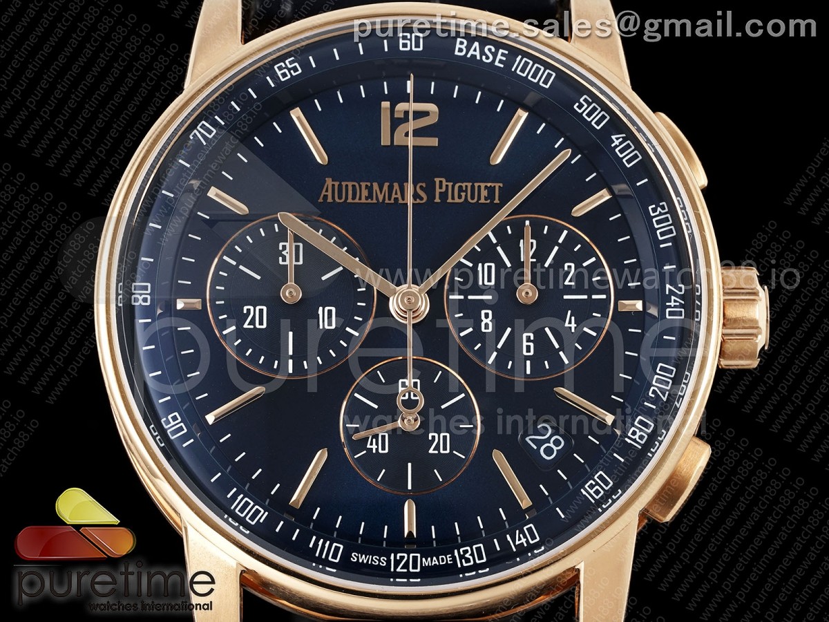 Code 11.59 Chrono 26393 RG APSF Blue Dial on Blue Leather Strap SA4401