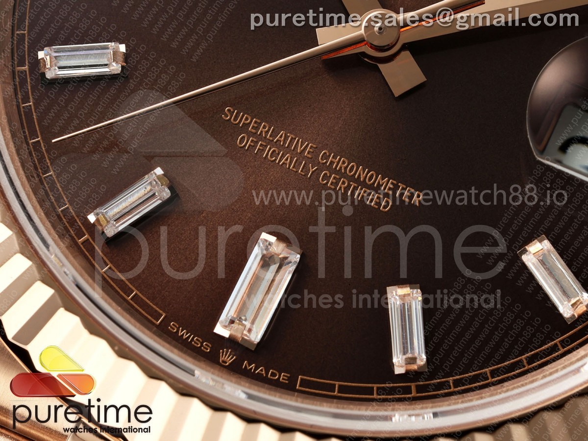 DayDate 40 RG QF 904L Steel Brown Crystal Dial on President Bracelet VR3255 V8 (Gain Weight)