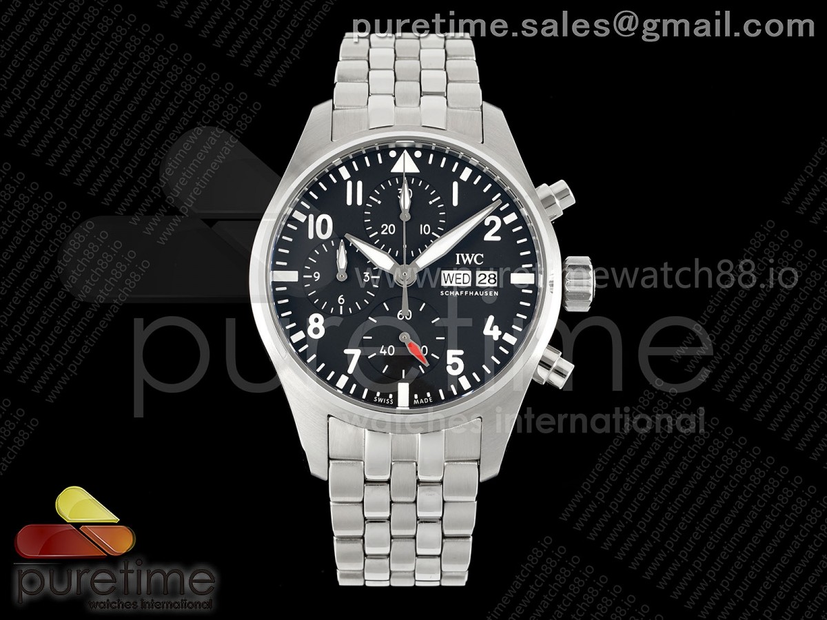 Pilot Chrono IW388113 APSF Black Dial on SS Bracelet SA69385