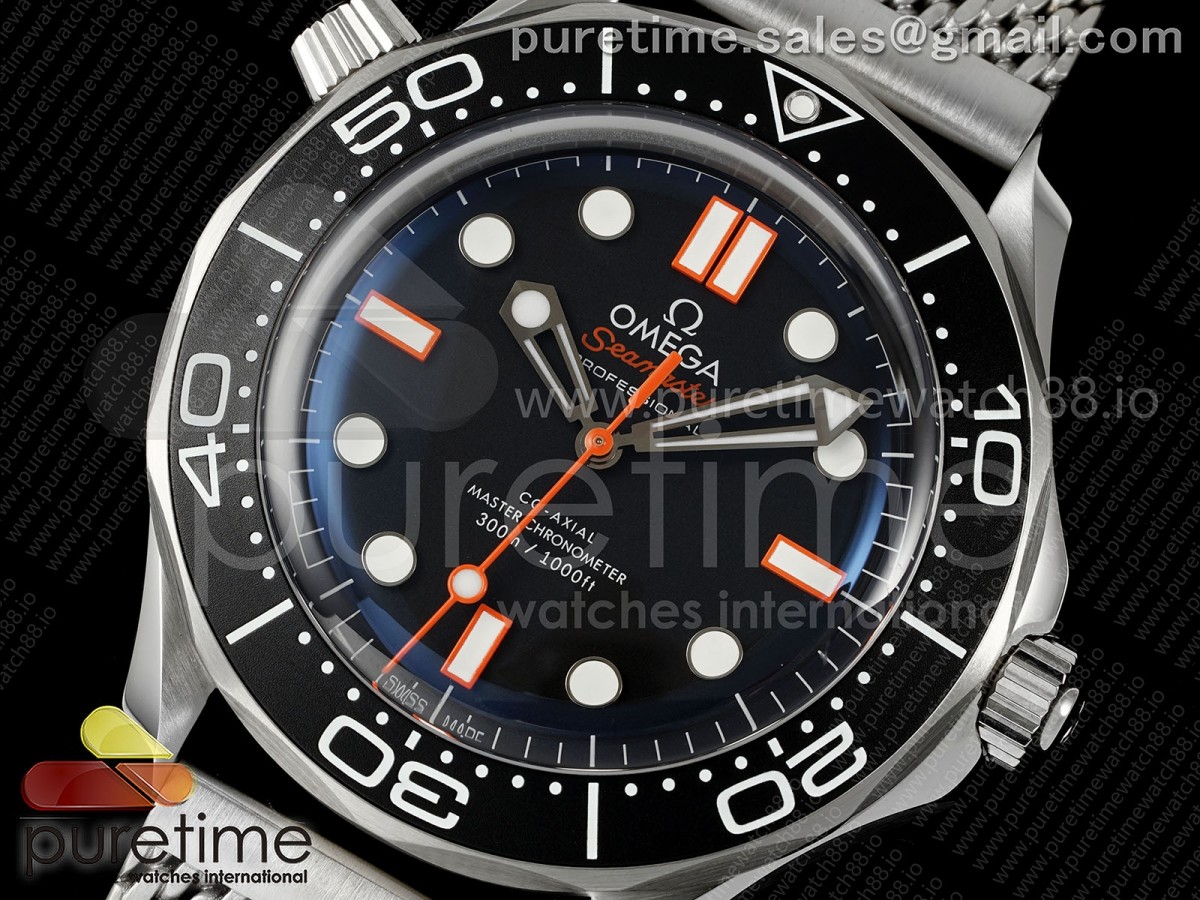 Seamaster 300M Diver SS ORF Black/Orange Dial on SS Mesh Bracelet OR8806