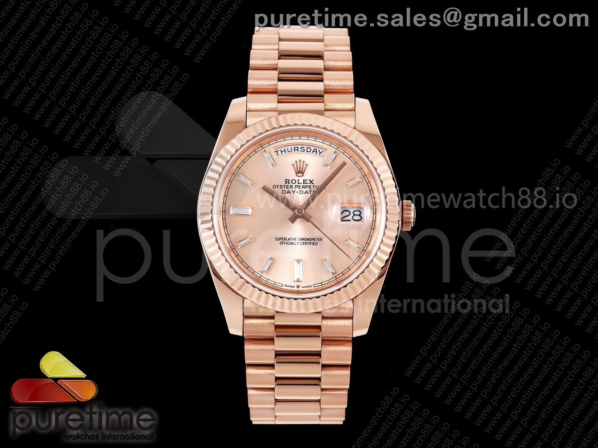 Day Date 40 RG TMF RG Diamonds Dial on President Bracelet VR3255