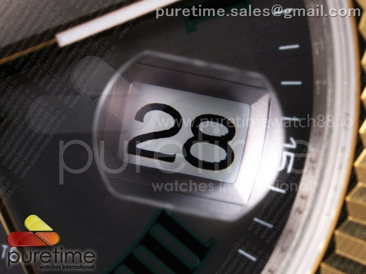 DateJust 36 126233 QF Gray Dial Green Roman on Jubilee Bracelet QF3235