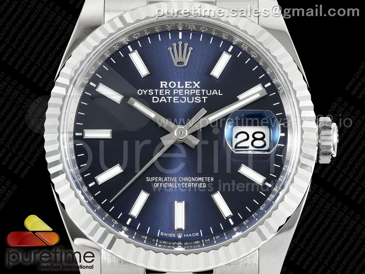 DateJust 36 126234 SS VSF Blue Stick Dial on Jubilee Bracelet DD3235
