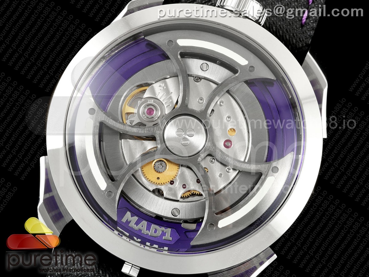 MB&F M.A.D.1.Purple SS K1F on Black Leather Strap Miyota 821A