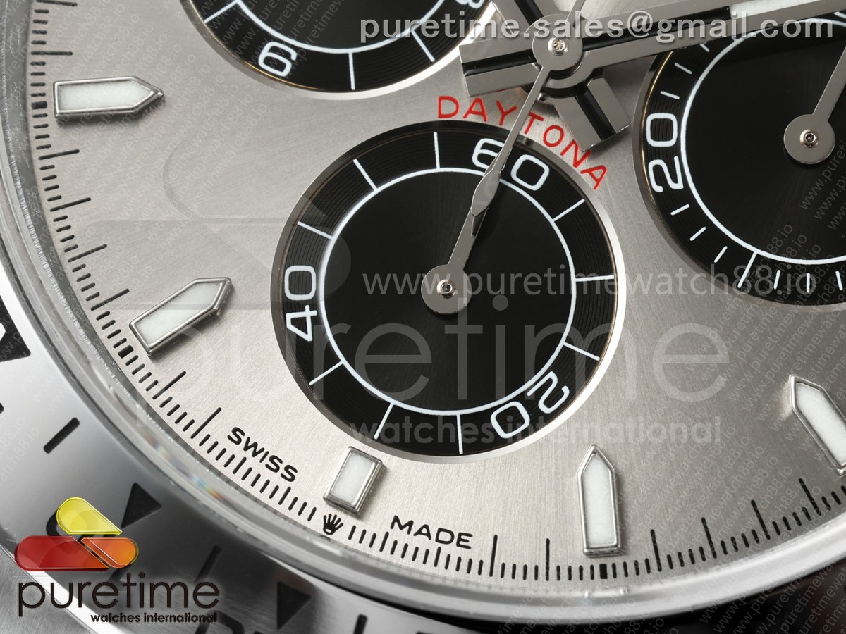 Daytona 126509 QF Gray/Black Dial on SS Bracelet JH4131 (Free Sprung) V18
