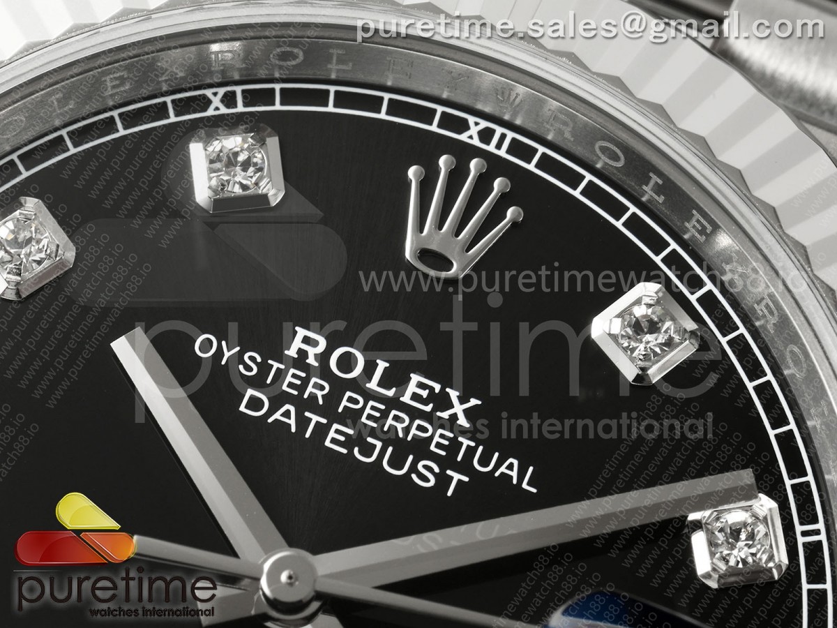 DateJust 41 126334 Clean Plus 904L Steel Black Diamonds Dial on Jubilee Bracelet DD3235