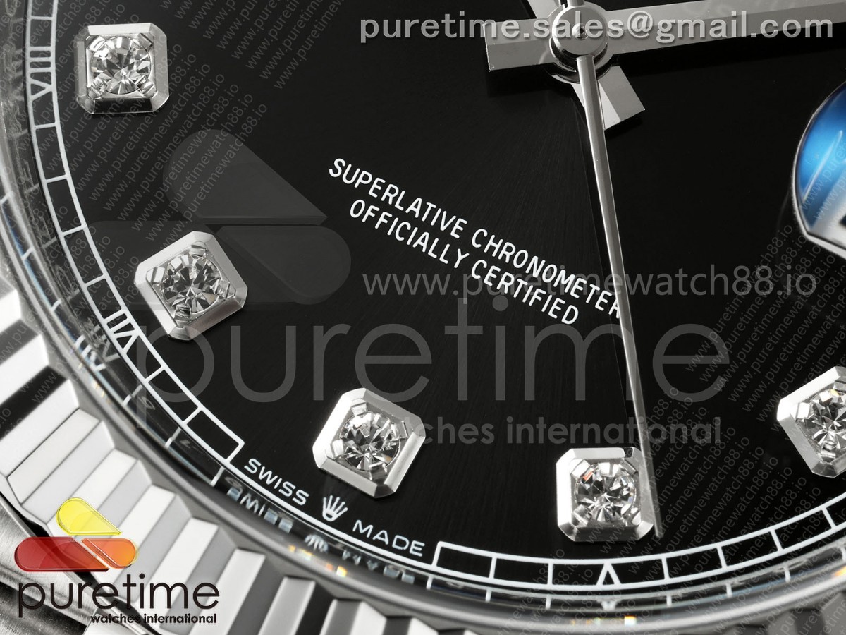 DateJust 41 126334 Clean Plus 904L Steel Black Diamonds Dial on Jubilee Bracelet DD3235