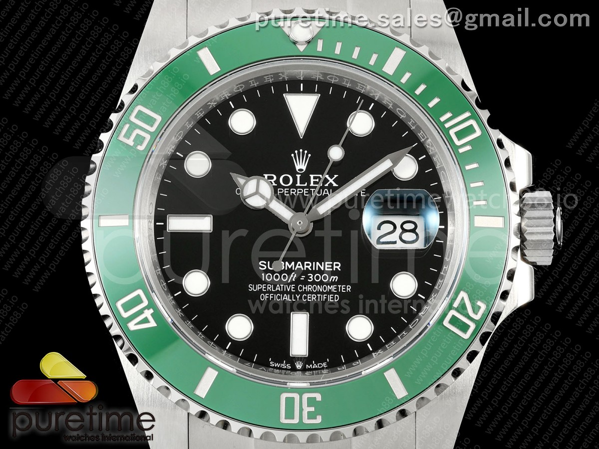 Submariner 41mm 126610 LV Kermit RCF on SS Bracelet JH3235