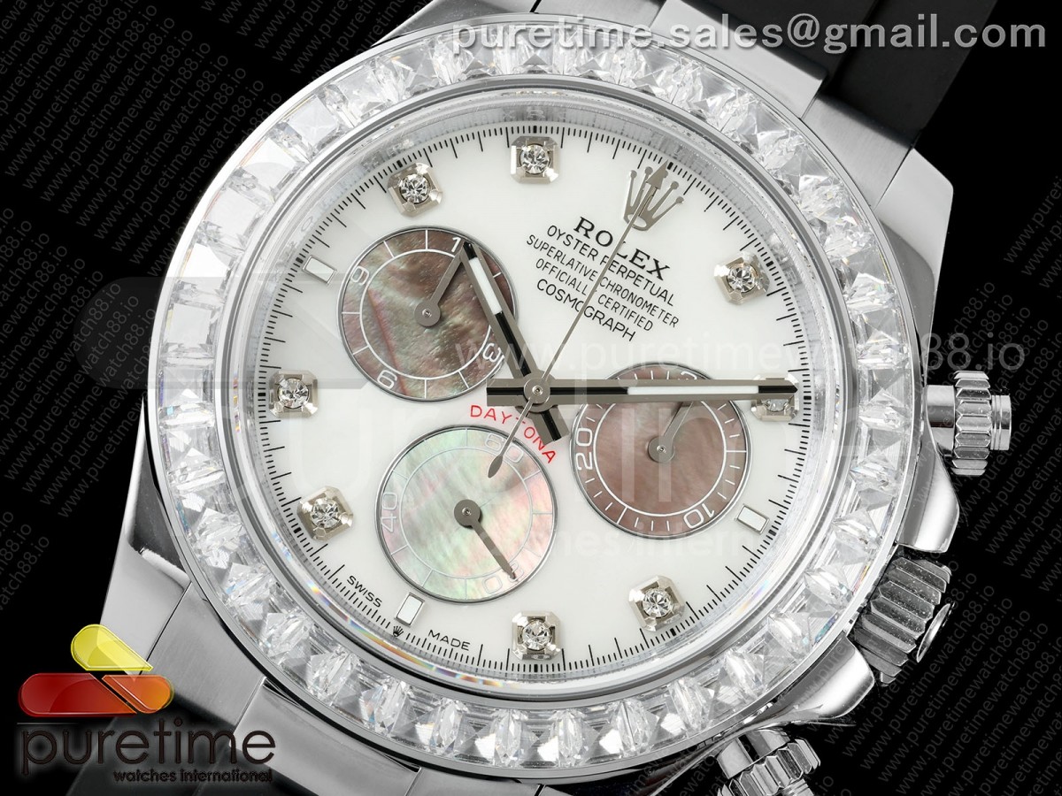 Daytona 126539TBR QF White MOP Dial on Oysterflex Strap JH4131 V13 Weighted (Free Sprung)