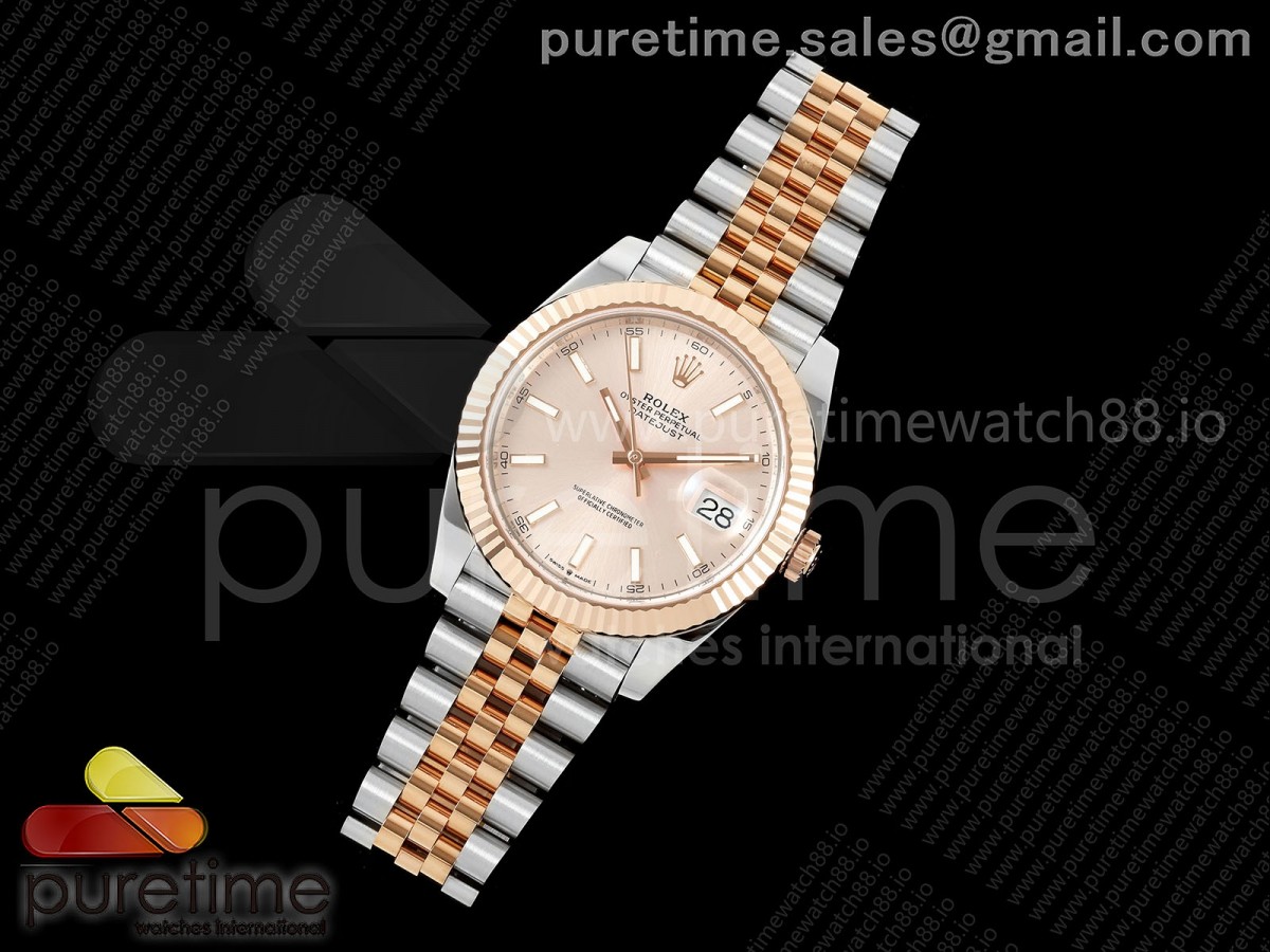 DateJust 41 126331 SS/RG RCF RG Stick Dial on Jubilee Bracelet JH3235