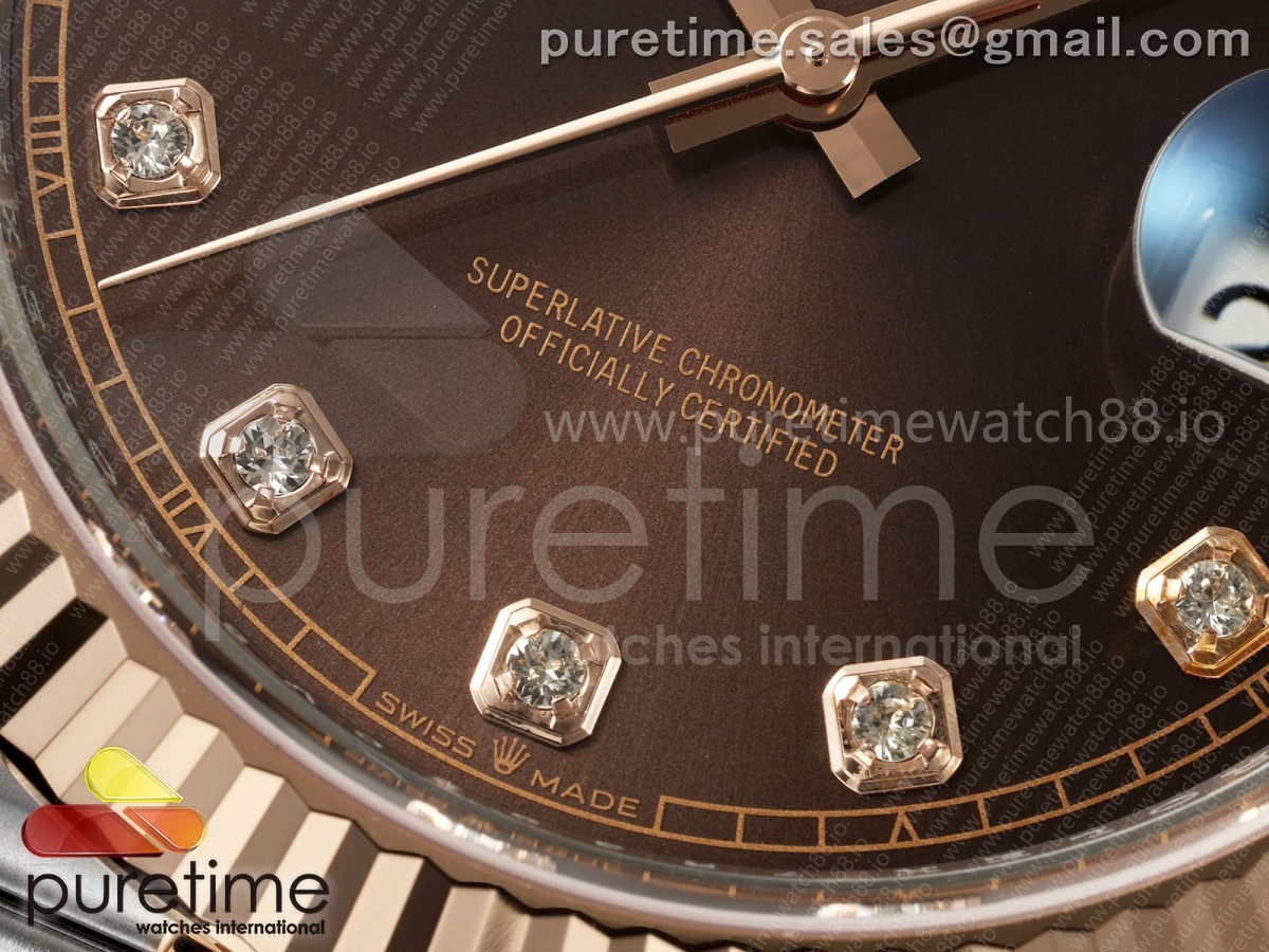 DateJust 41 126331 SS/RG RCF Brown Diamonds Dial on Jubilee Bracelet JH3235
