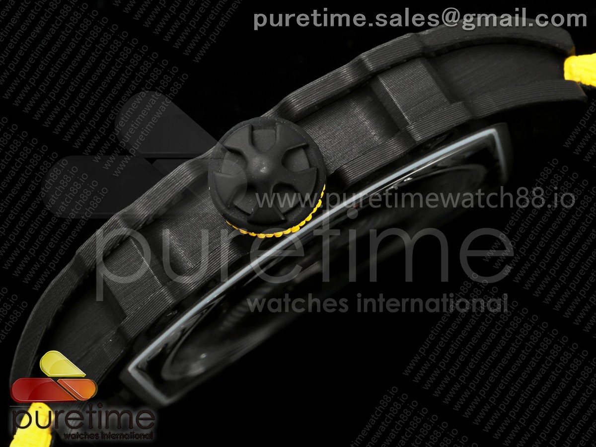 AVF RM67-02 Black NTPT Yellow Skeleton Dial on Yellow Velcro Strap CRMA7 Clone V2