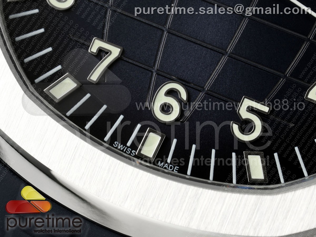 Aquanaut 5168G 42mm SS DDF Blue Dial on Blue Rubber Strap DPB330 (Weighted)