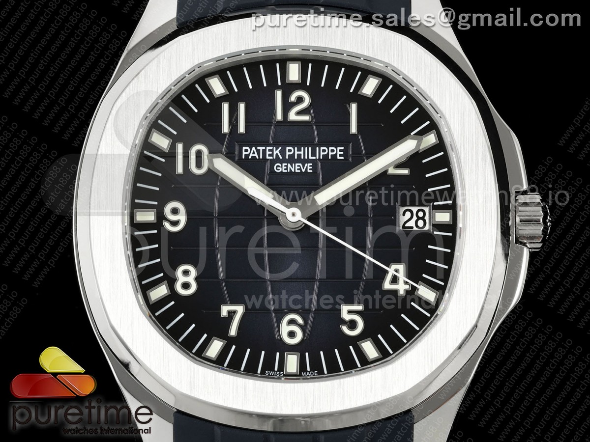 Aquanaut 5168G 42mm SS DDF Blue Dial on Blue Rubber Strap DPB330 (Weighted)
