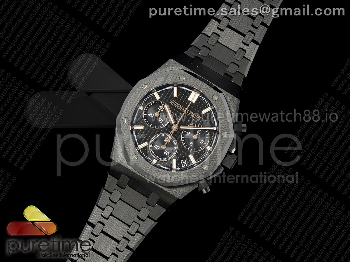 Royal Oak Chrono 26240 Black Ceramic ZF on Ceramic Bracelet SA4401 V2 (Free Sprung)