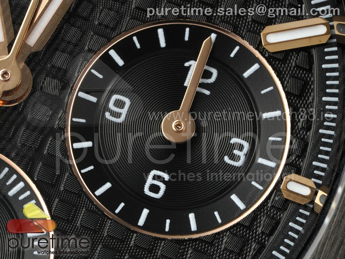 Royal Oak Chrono 26240 Black Ceramic ZF on Ceramic Bracelet SA4401 V2 (Free Sprung)
