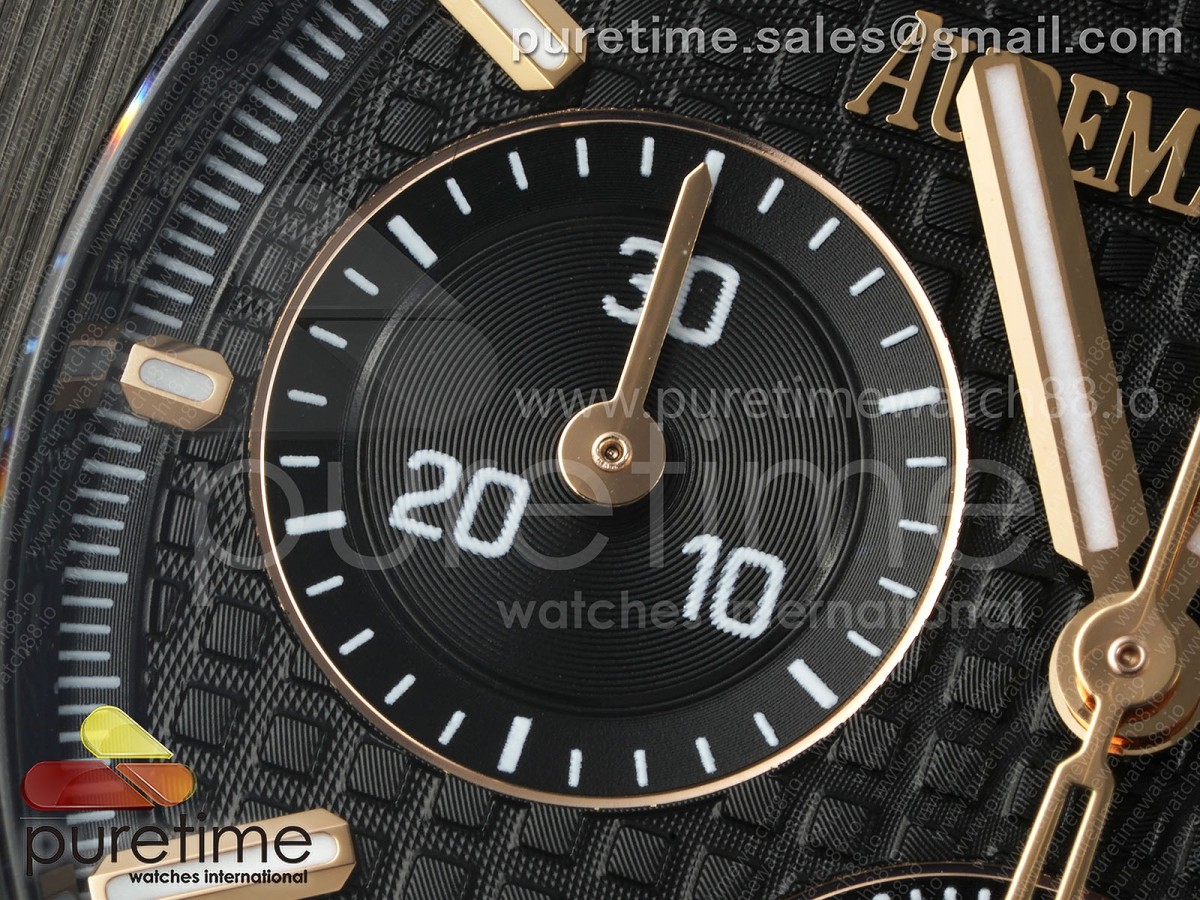 Royal Oak Chrono 26240 Black Ceramic ZF on Ceramic Bracelet SA4401 V2 (Free Sprung)
