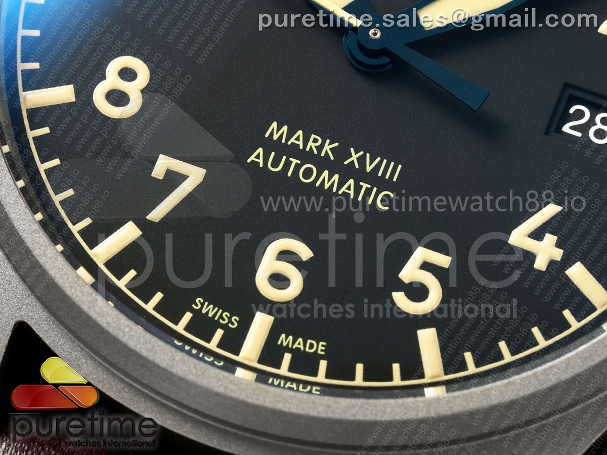 Mark XVIII Titanium MZF Black Dial on Brown Leather Strap A2892