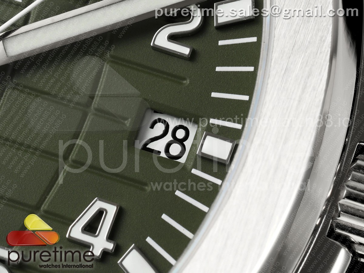 Aquanaut 5168G 42mm SS OME Green Dial on Green Rubber Strap DPB330 (Weighted)