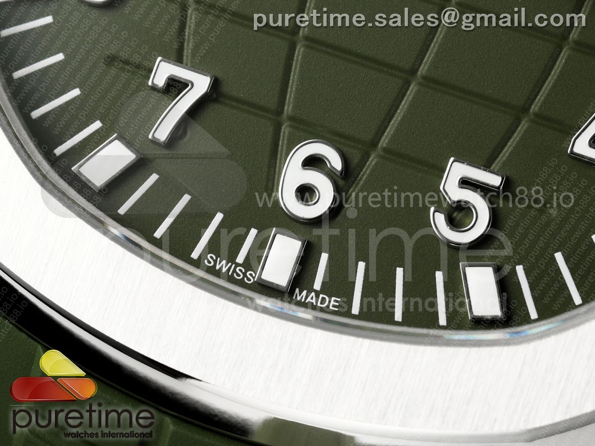 Aquanaut 5168G 42mm SS OME Green Dial on Green Rubber Strap DPB330 (Weighted)