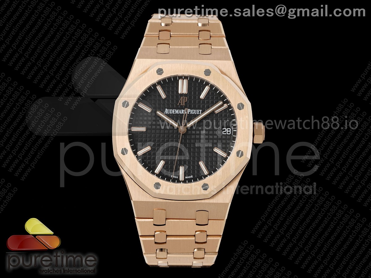Royal Oak 41mm 15500 RG JF Black Dial on RG Bracelet SA4302