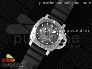 PAM1323 Y 44mm Submersible VSF Graues Zifferblatt auf Gummiband P.9011 Klon